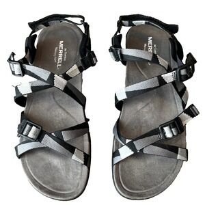 Merrell District 3‎ Lattice Web Gray Sandals Hiking Travel Womens 9 UK 7 EU 40